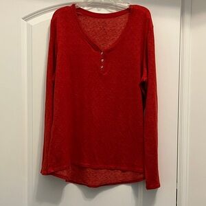 New Directions Vibrant Red Knit Pajama Top Size XL